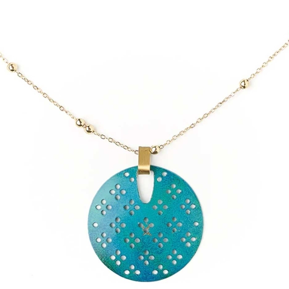 Matr Boomie Teal Cutout Pendant Necklace